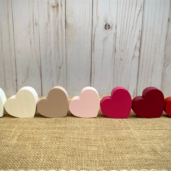 Small Wood Hearts - Valentine's Tiered Tray Decor - Valentine Heart Shelf Sitter - Love Home Decor - Wedding Display