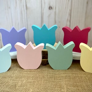 Wood Tulips - Chunky Wooden Flowers - Spring Tiered Tray Decor - Easter Spring Summer Shelf Sitter