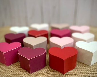 Chunky Wood Hearts - Small Wooden Hearts - Valentine's Day Tiered Tray Decor - Valentine Shelf Sitter