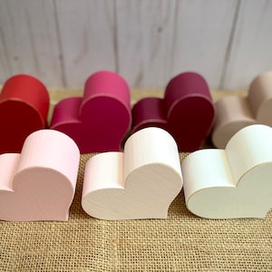 Chunky Wood Hearts - Medium Wooden Hearts - Valentine's Day Tiered Tray Decor - Valentine Shelf Sitter