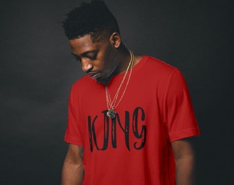 Tshirt graphique King pour hommes, jeunes adultes, cadeau pour ami, chemises avec dictons