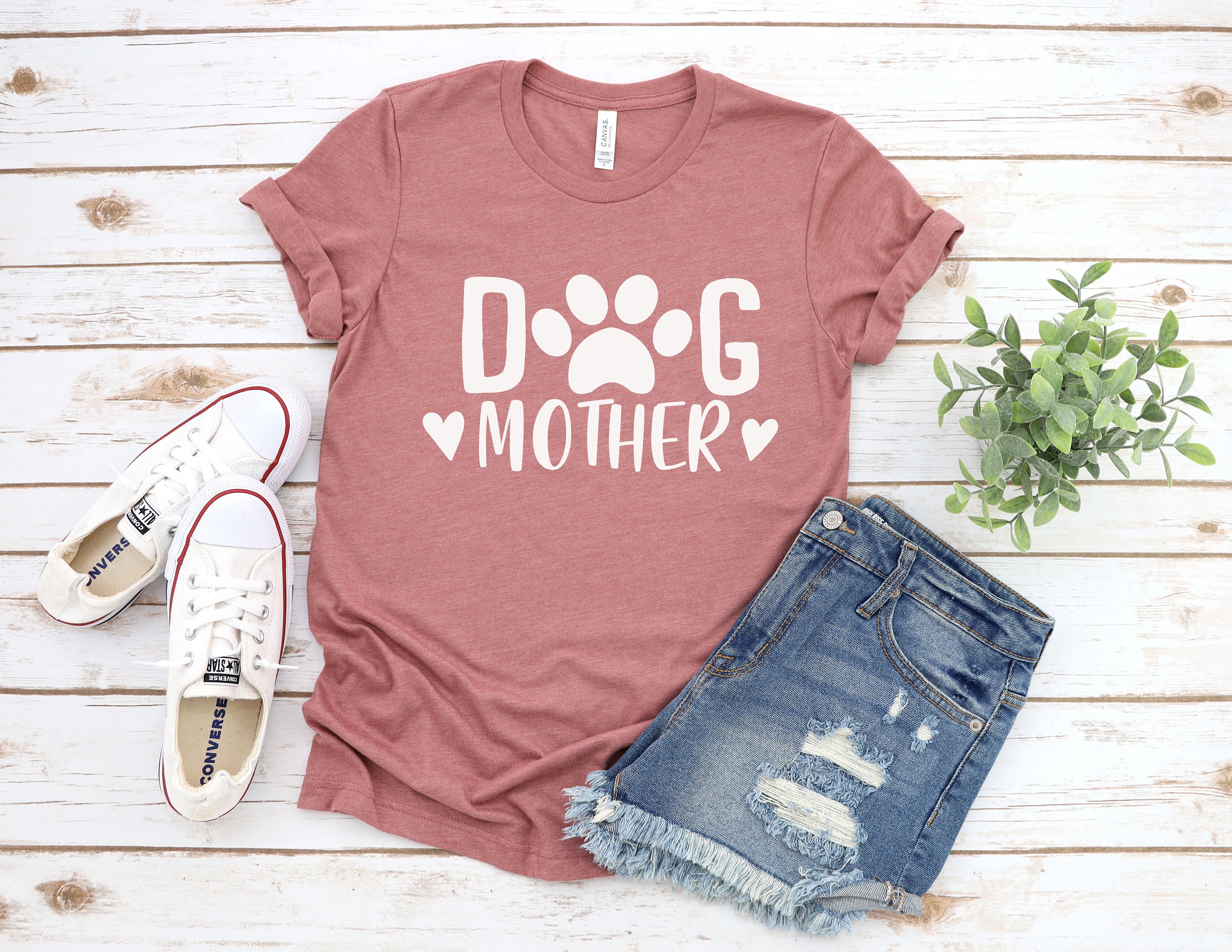DOG MOM Shirt Dog Mom TShirt Hand Lettered Cotton Dog Mom Etsy
