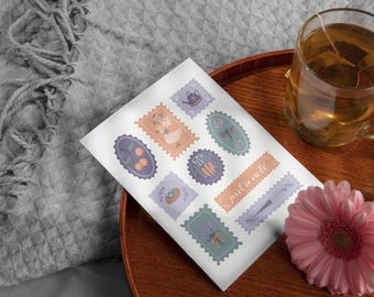 Spring Stamps, Just a Note  |  Set of 5 Notecards  |  Illustration PRINTS