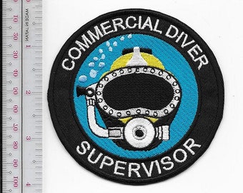 SCUBA Hard Hat Diving Commercial Diver Supervisor Qualification Patch sm comp