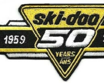 classic Gold on Black logo Skidoo Vintage SKI DOO  Embroidered patch unused 