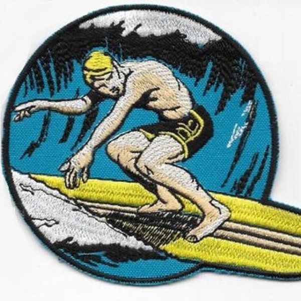Vintage Surfing Patch Male Surfer 1960's & 1970's era Longboard Surfing Patch