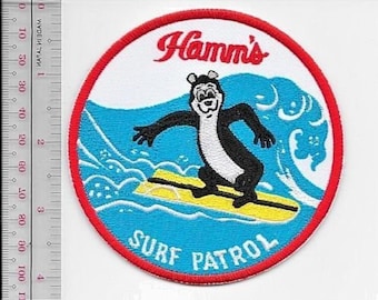 Beer Surfing Hamm&#39;s Bear Surf Patrol Hangin Ten Hamm&#39;s Beer Promo Patch