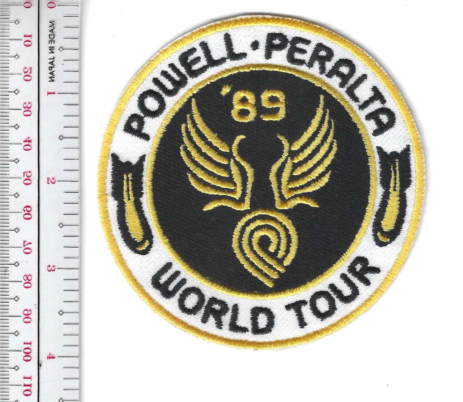 POWELL PERALTA 1989 WORLD TOUR ステッカー 80's POWELL PERALTA ''BONES BRIGADE WORLD TOUR 1989'' 両面袖