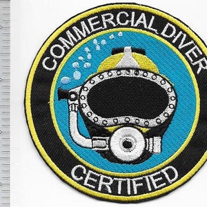 Hard Hat Diving Commercial Diver Certified Qualification International Patch sm 3.75in