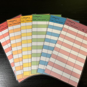 Set of 6 Laminated Budget Trackers