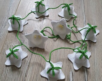 White Crochet Campanula Bellflower Bunting