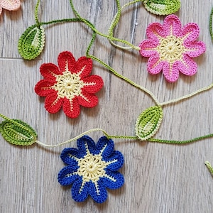 Crochet Flower Bunting Flower Garland image 4