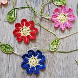 Gehaakte bloemenslinger, handgemaakte bloemenslinger