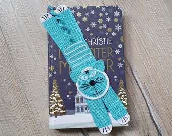 Crochet Russian Blue Cat Bookmark | Funny Librarian Gift | Crazy Cat Lady Gift