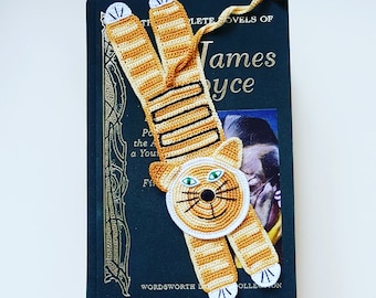 Tabby Ginger Crochet Cat Bookmark | Book and Cat Lover Gift | Crazy Cat Lady Gift