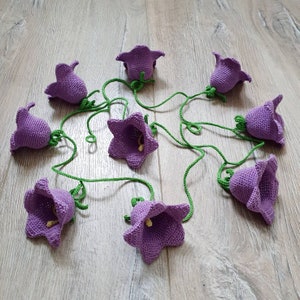 Campanula Crochet Garland | Bellflower Handmade Cotton Bunting