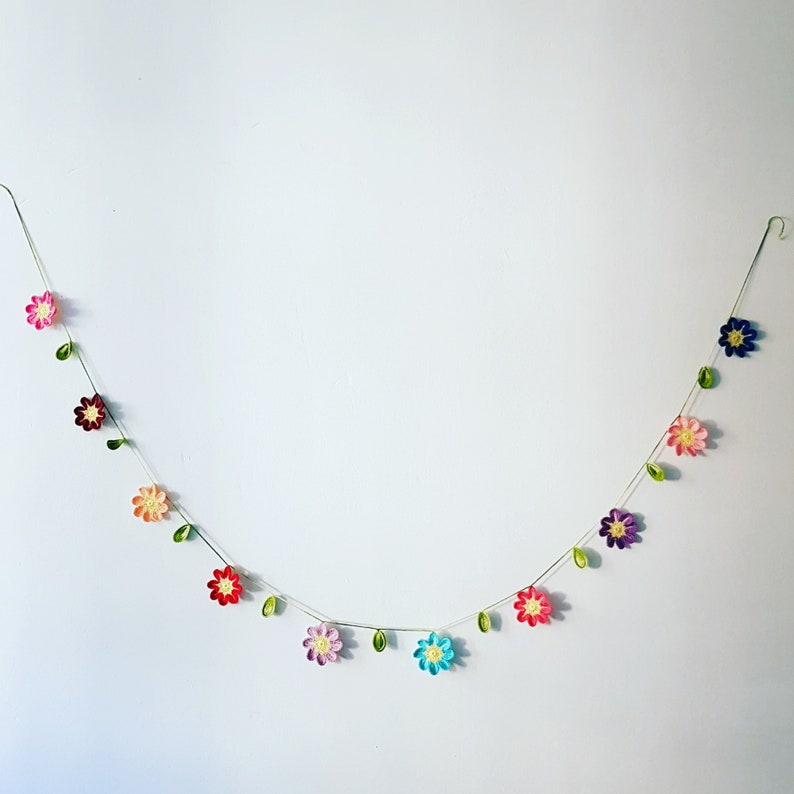 Crochet Flower Bunting Flower Garland image 5