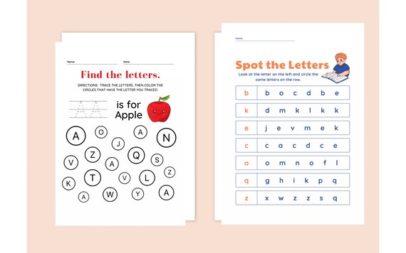 printable alphabet worksheets kindergarten pdf files instant etsy