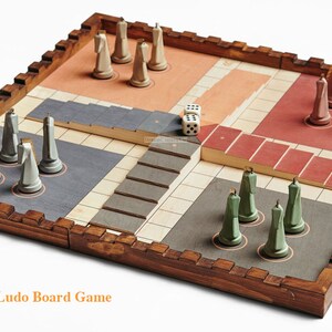 Premium Wooden Ludo Board Game, Trojan Horse Ludo Game Set For Kids and Adults - Perfect Gift