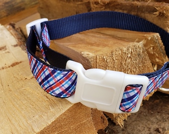 Handmade Adjustable Dog Collars, Patriotic Dog Collars, Heavy Duty Dog Collars, 1" Wide Dog Collar, Made To Order Collars, Dog Accessories
