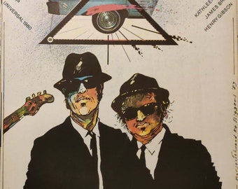 Blues Brothers ORIGINAL 1983 Polish Movie Poster - John Belushi & Dan Aykroyd - Marszalek Art