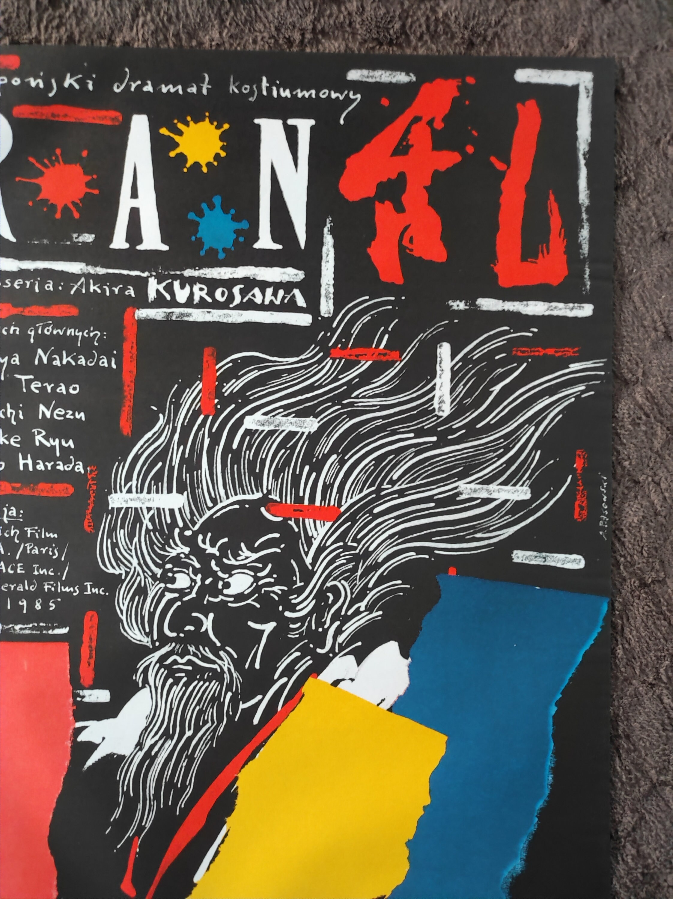 Ran ORIGINAL 1988 Polish Movie Poster - Akira Kurosawa