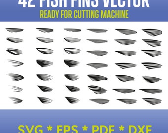 Fish Fins SVG Bundle, Fishing Lure Svg Bundle, Dxf, Eps, Pdf, Png