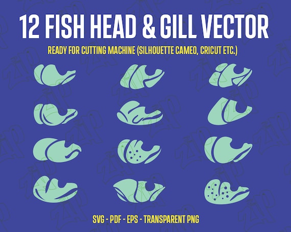 Fishing Lure Heads and Gills Vector, Svg, Eps, Png, Pdf Bundle, Fish Lure  Head, Fish Lure Fill, Cricut, Silhouette Cut 