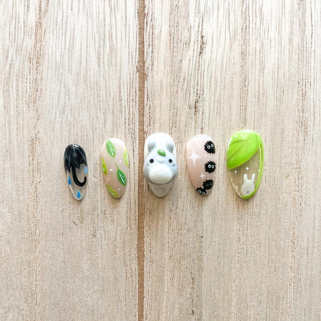 The Friendly Monster Kawaii Nails Anime Nails SG Nails - Etsy