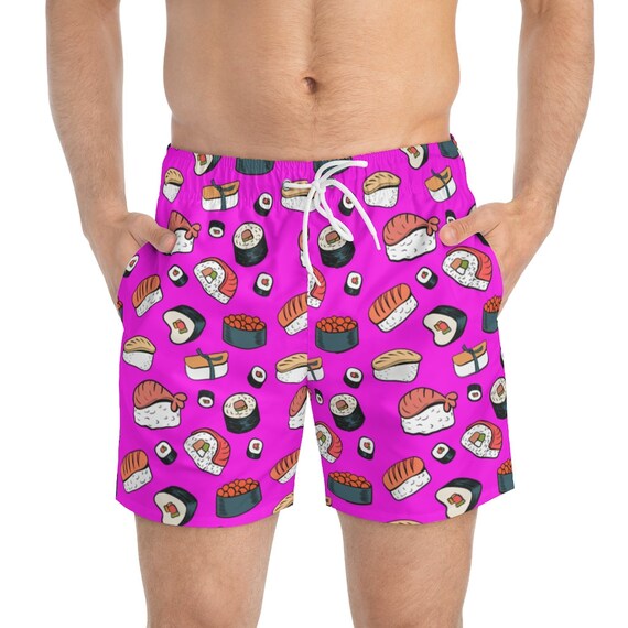 SAIKI Swim Sushi Print Swim Trunks Mens 