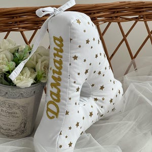 Personalized Baptism? christening gift, Star pillow, Initial Letter, monogram  Godparents For Godchild Religious New Baby Gift