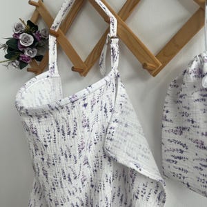 ラベンダーの花のモスリン授乳カバー、妊娠ギフト、授乳ショールエプロン、授乳エプロンモスリンギフト