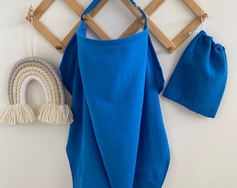 Erwarte Mama Geschenk, Musselin Stillen Cover, Blau Stillschürze, Baby-Dusche-Geschenk, Stillschürze