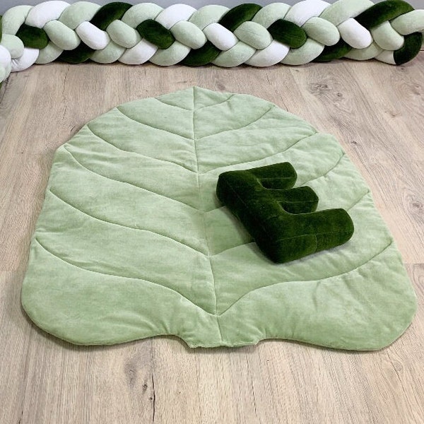 Leaf play mat, Nursery rug, Baby room mat, Baby picture mat Leaf rug, Baldachin Mat, Thick rug