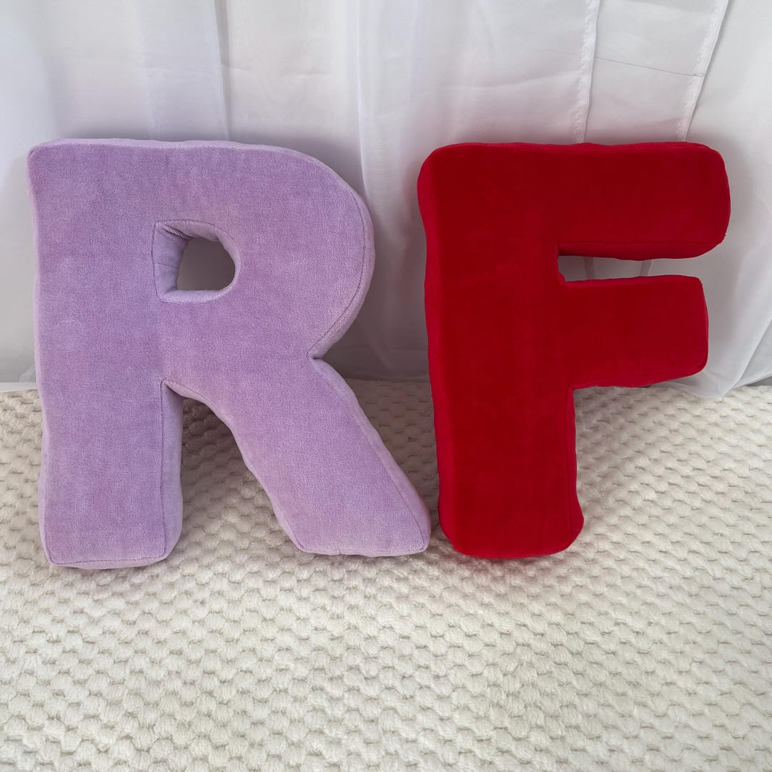 Velour Cotton Letter Pillow: Personalized Monogram Initial Décor - Etsy