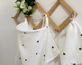 Funda de muselina para lactancia: Delantal blanco de lactancia, regalo para futuras mamás
