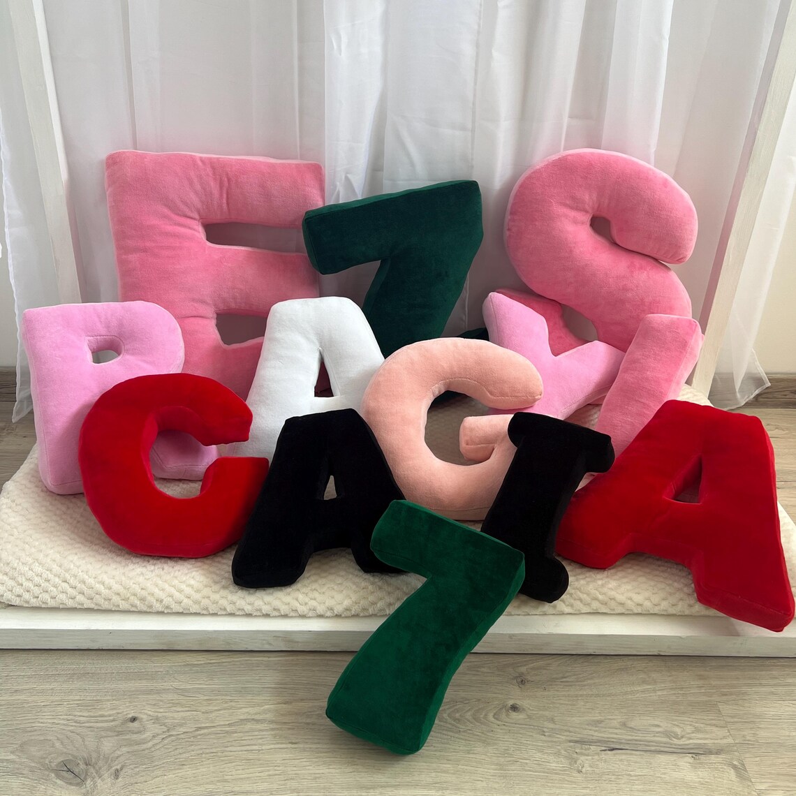 Velour Letter Pillow: Custom Monogram Initial, Kid Friendly Decor - Etsy