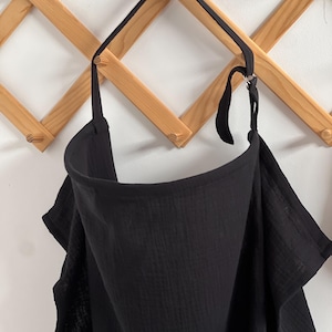 黒モスリン授乳エプロン、モスリン授乳カバー、妊婦ギフト、授乳ショールエプロン、ベビーシャワーギフト