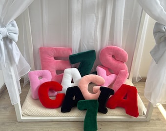 Velour Letter Pillow: Custom Monogram Initial, Nursery Decor