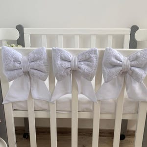 White Lace Baby Bow Decor, Nursery Accent, Curtain Tie Back