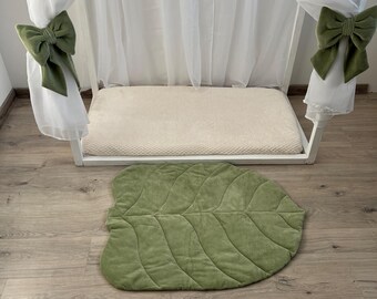 Leaf Play Mat: Cotton Baby Activity Mat, Nursery Decor