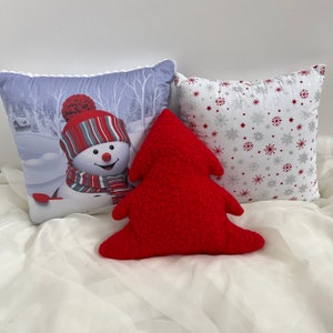 Christmas pillow set, Christmas tree pillow, Snowman, Christmas candy pillow, Christmas present for mom