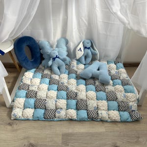 Alfombra de juego azul, decoración para habitación de niño, regalo de baby shower, tapete de juego para niños, tapete de juego para actividades, decoración de habitación de bebé, tapetes coloridos para niños