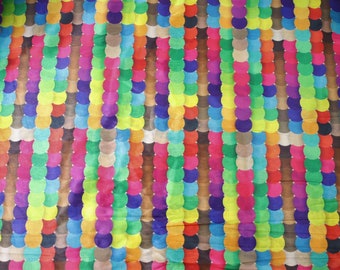 Multi Color Dots Poly Silk Fabric