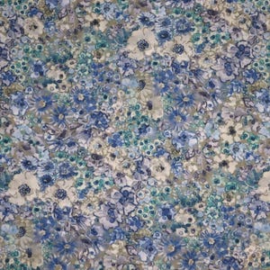 Fine Blue Floral Cotton Fabric
