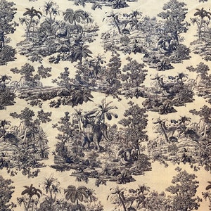 Blue Indian Toile De Jouy Fabric image 2