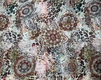 Brown Floral Silk Fabric