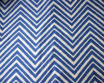 Blue Print Poly Silk Fabric