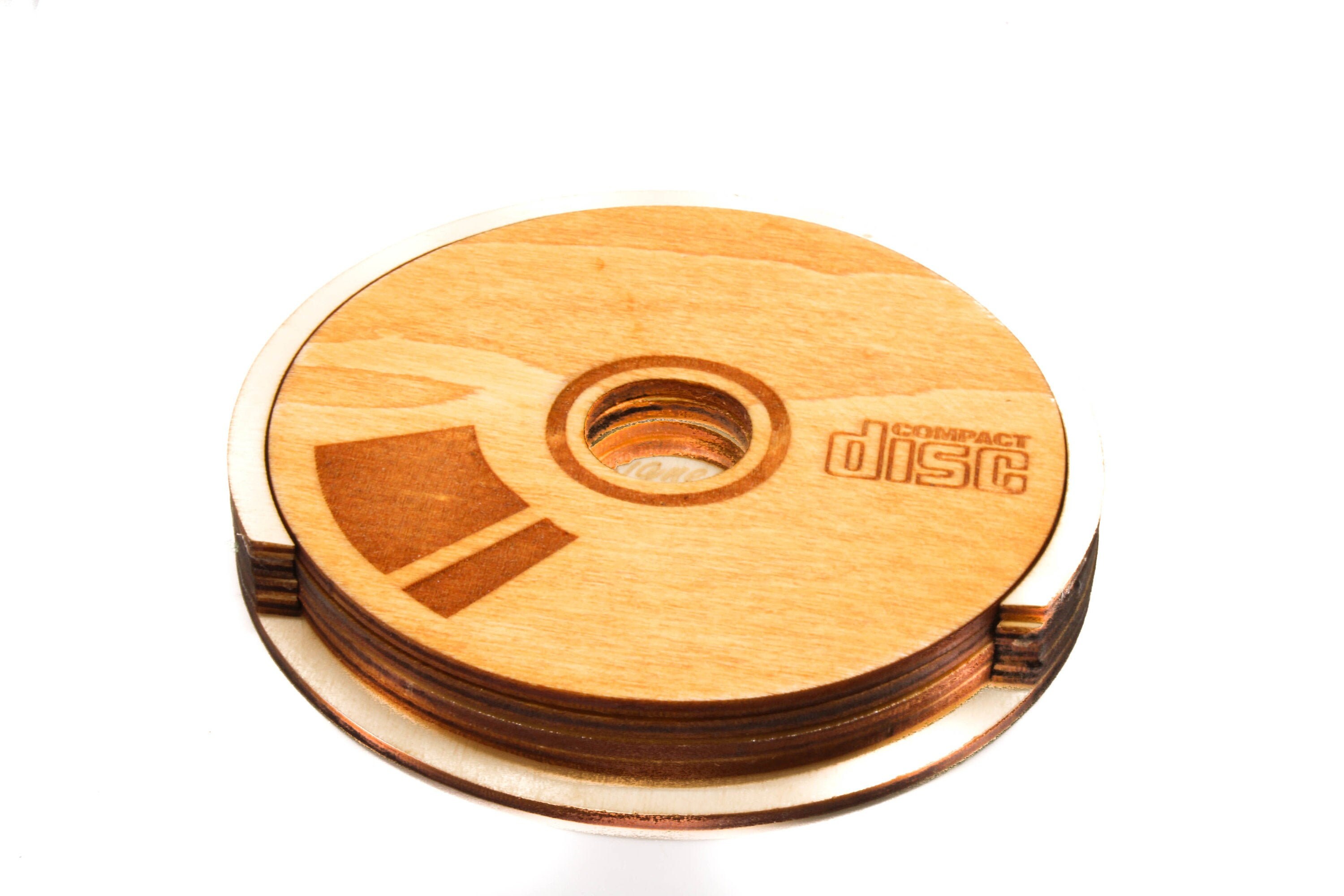 Cd X4 Wooden Coasters - Dessous de Verre en Bois Holz Untersetzer Posavasos Madera