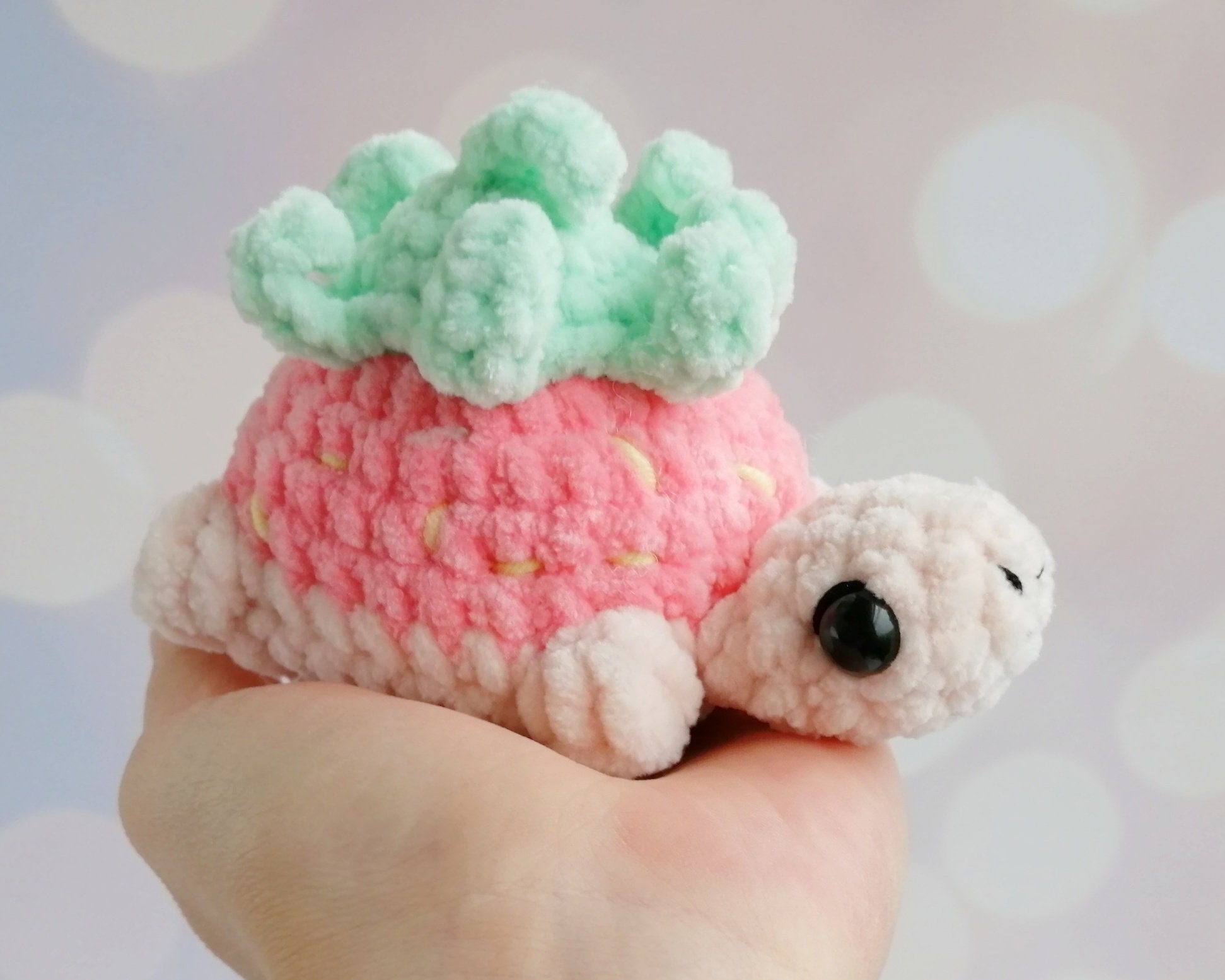 Strawberry turtle plush crochet stress ball buddy turtle Etsy